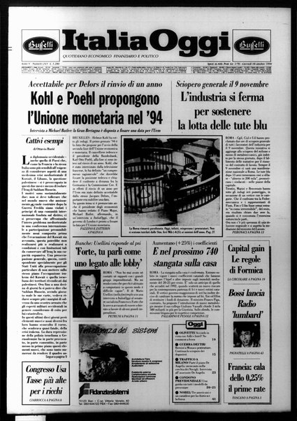 Italia oggi : quotidiano di economia finanza e politica